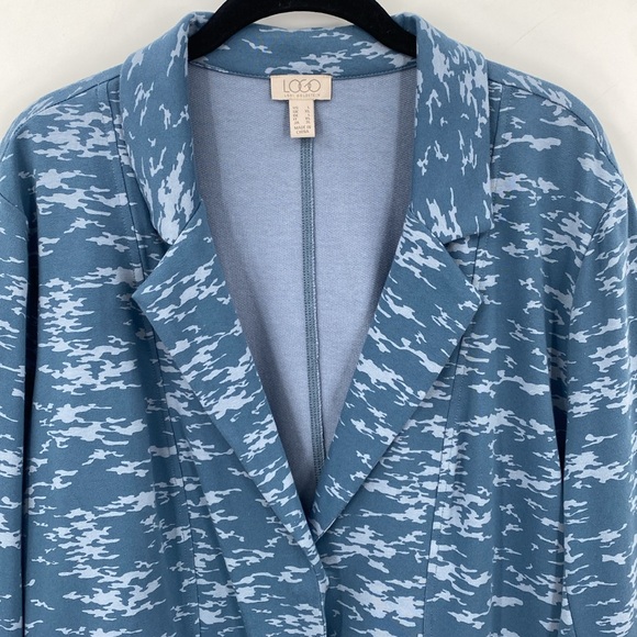 Logo by Lori Goldstein French Terry Blazer Stretchy Knit Single Button Size L - Picture 3 of 9